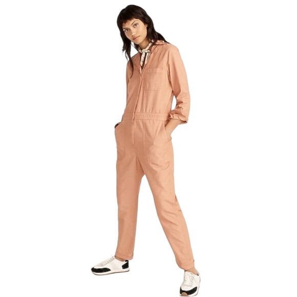 J. Crew Foundry women’s chino coveralls Size 18 Peach - Picture 2 of 3